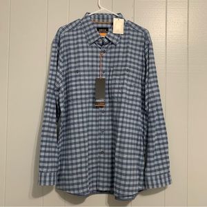 NWT Men’s Blue Plaid Orvis Cotton Active Fit Long-Sleeved Button Down Shirt
